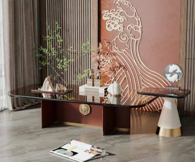 新中式茶几组合3D模型下载